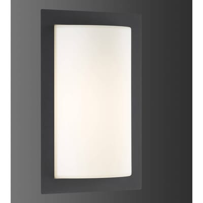 LCD LED buiten wandlamp Luis, grafietkleurig, glas, roestvrij staal