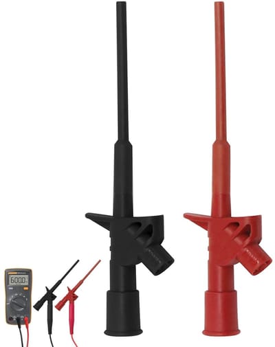 Testsondes Krokodillenklemmen - Multimeter Kabels - Elektrisch Testen - Veilige CAT III Meting - 2 Stuks - Zwart Rood