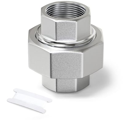 Allecto - Roestvrij Staal 1" Vrouwelijke Pijpverbinding - Schroefdraadadapter voor Water/Olie/Gas - Zilver - Unie Koppeling - Duurzaam en Corro...