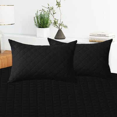 Kussenslopen Bed - Hoeslakens - Bescherming Kussen - Waterdichte Laag - 50x80 CM 2 Stuks - Zwart