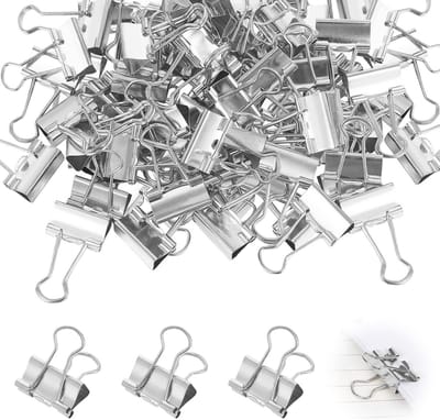 80 stuks Multifunctionele Foldback Klemmen - 19 mm - Stabiele en Herbruikbare Bindclips voor Kantoor en School
