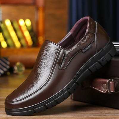 Handgemaakte Schoenen Echt Leer Casual Schoenen Voor Heren Platte Platform Wandelschoenen Buitenschoeisel Loafers Ademende Sneakers 45 bruin