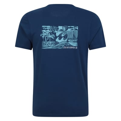 Mountain Warehouse Heren Southwold rug T-shirt Organic (Donkerblauw)