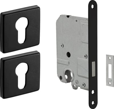 Eliot® profielcilinder rozet set - incl. kastslot profielcilinder - mat zwart