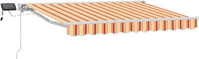vidaXL - Handbediende - luifel - met - LED's - Geel - en - Oranje - 2,5 - x - 2 - m