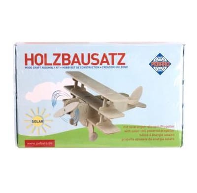 Pebaro houten bouwset solar vliegtuig educatief speelgoed.