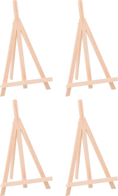 Mini schildersezel - 4x - 14 x 27 cm - Ezel - hout - Fotolijst/fotoframe - DIY hobbymateriaal/knutselmateriaal
