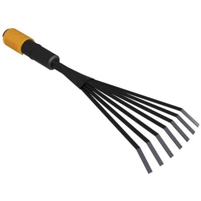 Fiskars Quikfit Bladhark - Kleine hark - Ideaal voor smalle Plantbedden - Tuingereedschap