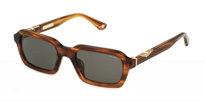 Police SPLL14 Marrone striato+cognac 53/21/145 MAN Zonnebrillen