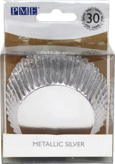 PME Cupcake Vormpjes Papier - Metallic Zilver - pk/30 - Baking Cups