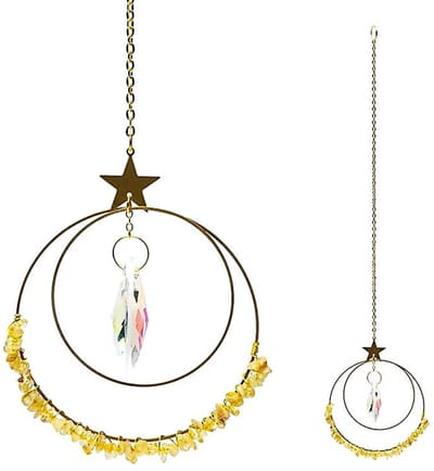 Suncatcher met ster, kristal en citrien