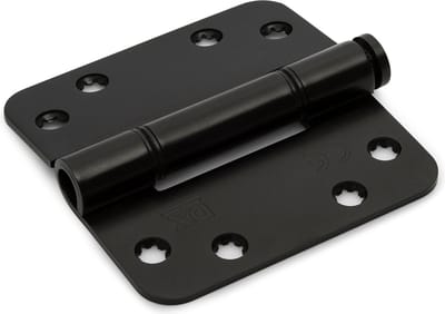 Nylon glijlagerscharnier - 3mm - Doorgezette knoop - Ronde hoeken - 89x89mm - Verzinkte pen - Staal - Zwart