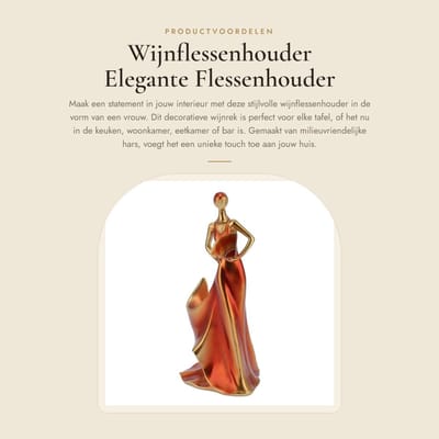 Dailygoods- Wijnflessenhouder Elegant - Decoratieve Flessenhouder - Wijnrek Hars - Tafelhouder - Uniek Design - Milieuvriendelijk Materiaal
