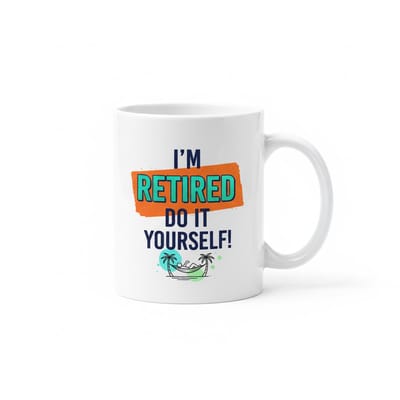“I’m Retired, Do It Yourself!” Grappige Pensioen Mok – Ontspannend Vakantie Thema Koffiemok 330 ml
