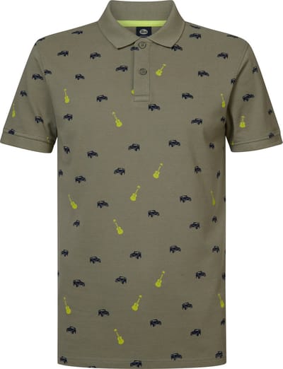 Petrol Industries - Heren All-over Print Polo Celestia - Groen - Maat S