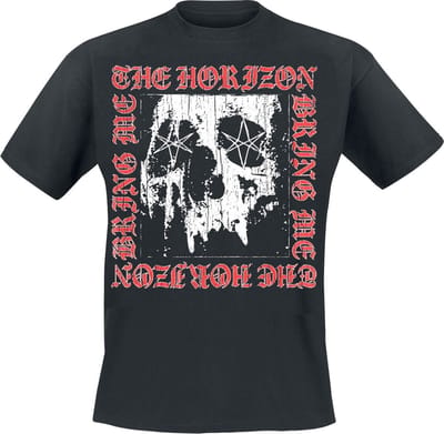 Bring Me The Horizon - Metal Logo Skull Heren T-shirt - S - Zwart