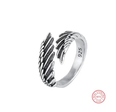 Soraro Angel Vintage Ring | 925 Silver | Vleugel | Klemring | Vintage Look