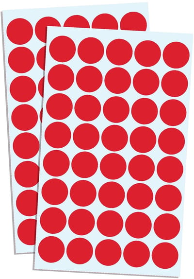 Dailygoody - 2000 Stuks Ronde Stickers - Zelfklevende Puntstickers - Rood - Gekleurde Doppen - Perfect voor Labelen - Multifunctioneel