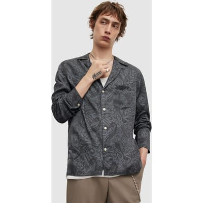 AllSaints Nidaros Ls Shirt Black Size: XL | Casual Shirts Outlet | Heren | Zwart