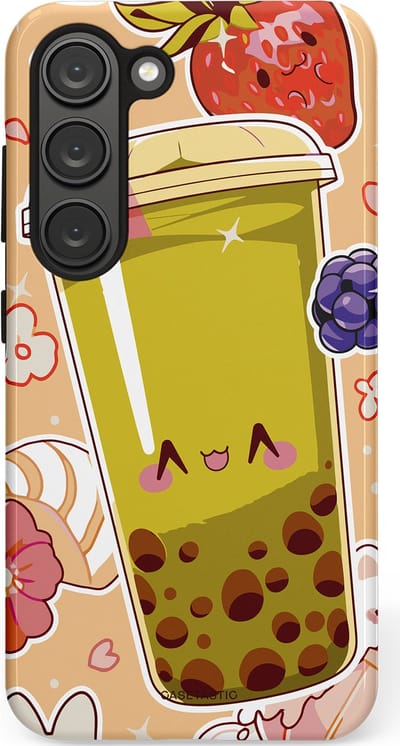 Casetastic Hoesje Geschikt voor Samsung S23 - Stijlvolle Beschermende Duo-layer Case - Bubbelpret