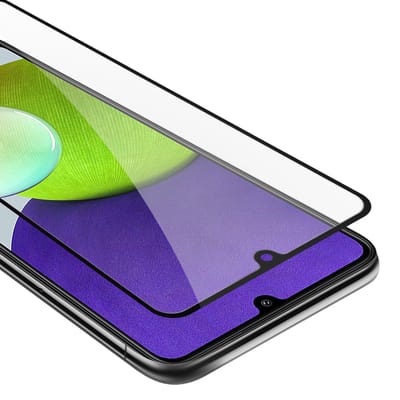 Cadorabo Screenprotector geschikt voor Samsung Galaxy A22 4G / M22 / M32 4G Volledig scherm pantserfolie Beschermfolie in TRANSPARANT met ZWART - Gehard (Tempered) display beschermglas in 9H hardheid met 3D Touch