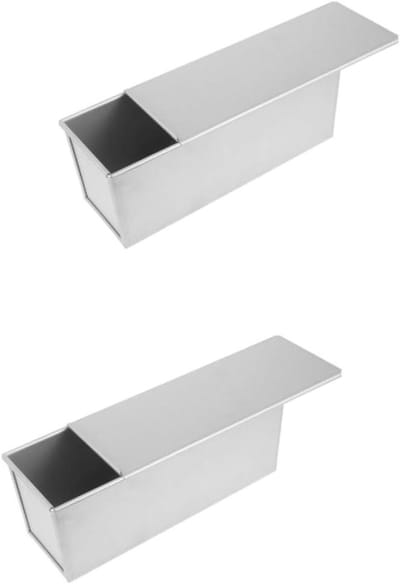Broodbakvormen Set - Broodvormen Deksel - Brood Bakken - Antiaanbaklaag - 2 Stuks - Zilver