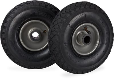 8x steekwagenwiel 3.00-4 - stalen velg - reservewiel - luchtband - zwart-grijs