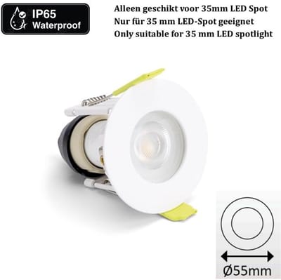 Mini Led Spot Armatuur wit | IP65 waterbestendig | Gatmaat 43mm | Diameter 55mm | incl. GU10 Fitting