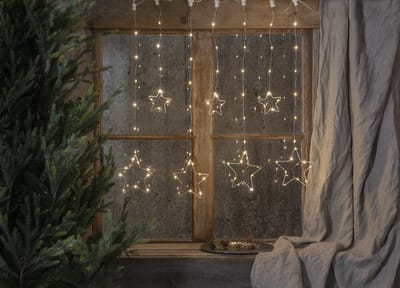 Lichtgordijn LED met sterren 1,8 m - 20 lampjes
