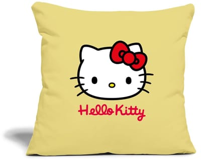 Hello Kitty Klassiek Portret Hello Kitty Tekst Sierkussenhoes, 45 x 45 cm