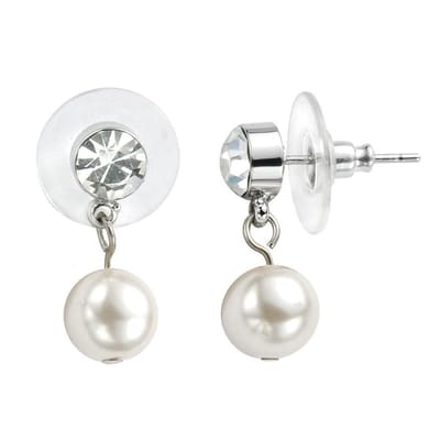 Behave - Oorsteker met parel en strass steen - 1,9 cm - Nikkelvrij