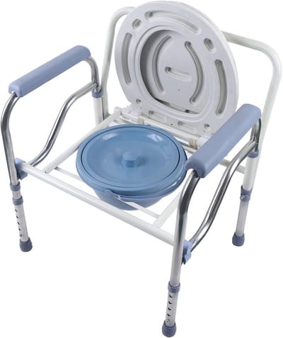 Verstelbare Toiletstoel met Antislip voor Sommige, Opvouwbare Toilethulp, Ondersteuning voor Senioren en Gehandicapten
