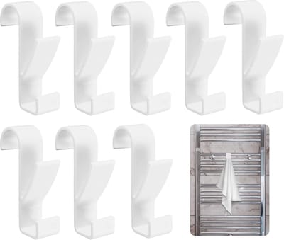 Handdoekhaken voor Radiator - Set van 8 Transparante Haken voor Badkamer