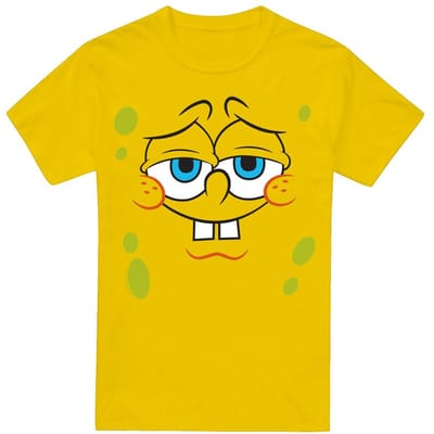 SpongeBob SquarePants Heren Zelfverzekerd Gezicht T-shirt XXL geel