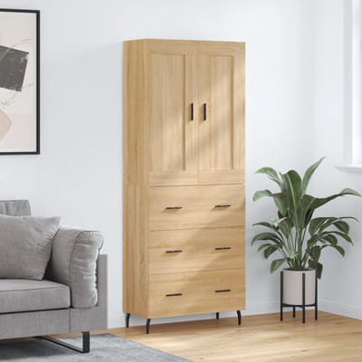 vidaXL - Hoge - kast - 69,5x34x180 - cm - bewerkt - hout - sonoma - eikenkleurig
