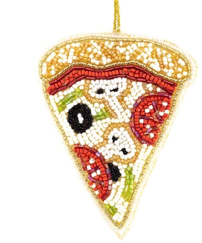 HomeBound by KY | Hanger met kralen pizza | hanger | kersthanger | feestdecoratie | hanger pizza | 11x10x2cm