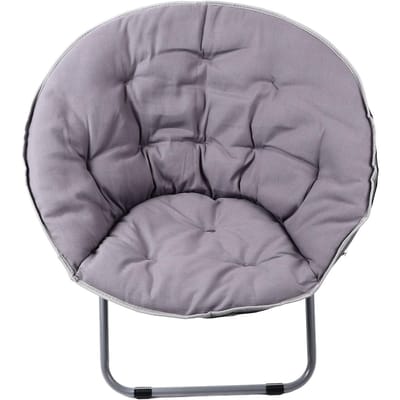 Chaise soucoupe avec cadre en métal gris, confortable, ergonomique, pliable et confortable, idéale pour le salon, cadeau gray
