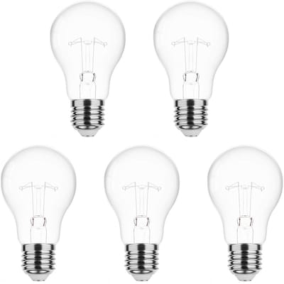 Technik E27 Wolfraam-Gloeilamp Dimbaar 60W - 2700K - Warm Wit - Gloeilamp Globe A55 - 5 stuks