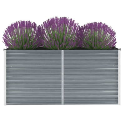 vidaXL - Plantenbak - verhoogd - 160x40x77 - cm - gegalvaniseerd - staal - grijs