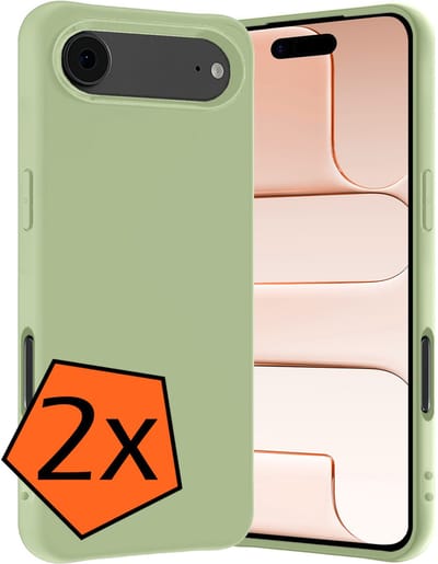 Hoes - 2 Stuks - Geschikt voor Apple iPhone Air - Sterk & Shockproof - Case Siliconen - Back Cover - Telefoon Hoes - Groen