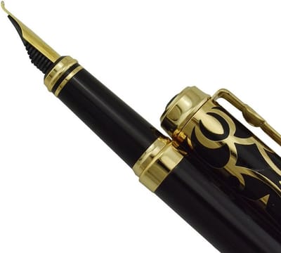 Stijlvolle vulpen met gebogen nib, ideaal voor kalligrafie, handtekeningen en kunsttekeningen in fijne en brede lijnen