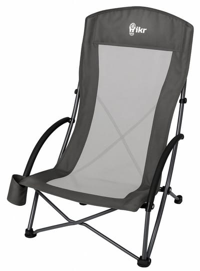 Hikr® Vouwstoel - 120KG & 600D Oxford - Opvouwbare vissersstoel & campingstoel - Strandstoel - Lage kampeerstoel - Lichtgewicht & compacte ligstoel