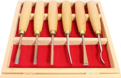 Houtsnijbeitels Set - Steekbeitels Hout - Fijn Houtsnijwerk - Visstaart Vorm - 6 Delig - Niet Van Toepassing
