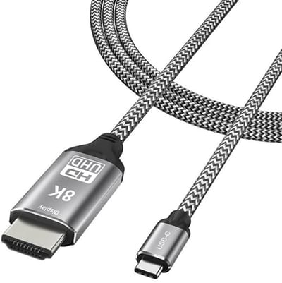 8K USB-C naar HDMI-adapterkabel, mannelijk naar mannelijk, USB 3.1 Type C naar HDMI-kabel