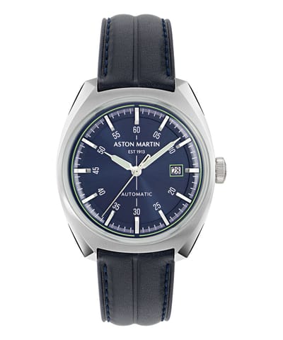 Aston Martin Timeless TS2 MTTS2S604 Horloge - Leer - Blauw - Ø 41 mm