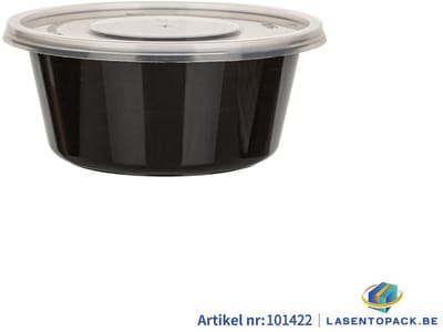 100x Zwarte Sauscup met Transparante Deksel – PP – Ø90mm