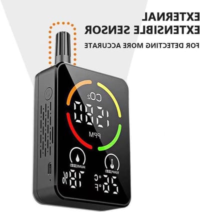 CO2 Detector - Luchtkwaliteit Meter - Gezond Binnenklimaat - NDIR Sensor - Type - Wit