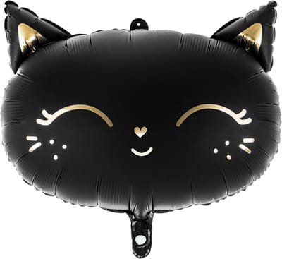PARTYDECO - Zwarte kat aluminium ballon 48 x 36 cm voor Halloween
