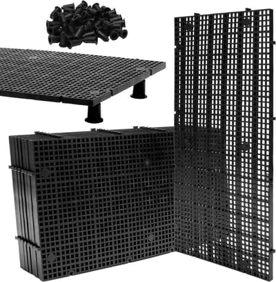 Set van 8 plastic aquariummatten 30 x 15 cm met 48 houders en 2 zuignappen, ideaal voor aquascaping, aquariumaccessoires en vloerbescherming, eenvoudig in gebruik