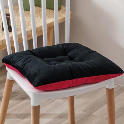 Stoelkussens Set - Zitkussens Tuin - Comfortabel Zitten - Traagschuim Vulling - 40x40 cm 6 Stuks - Zwart